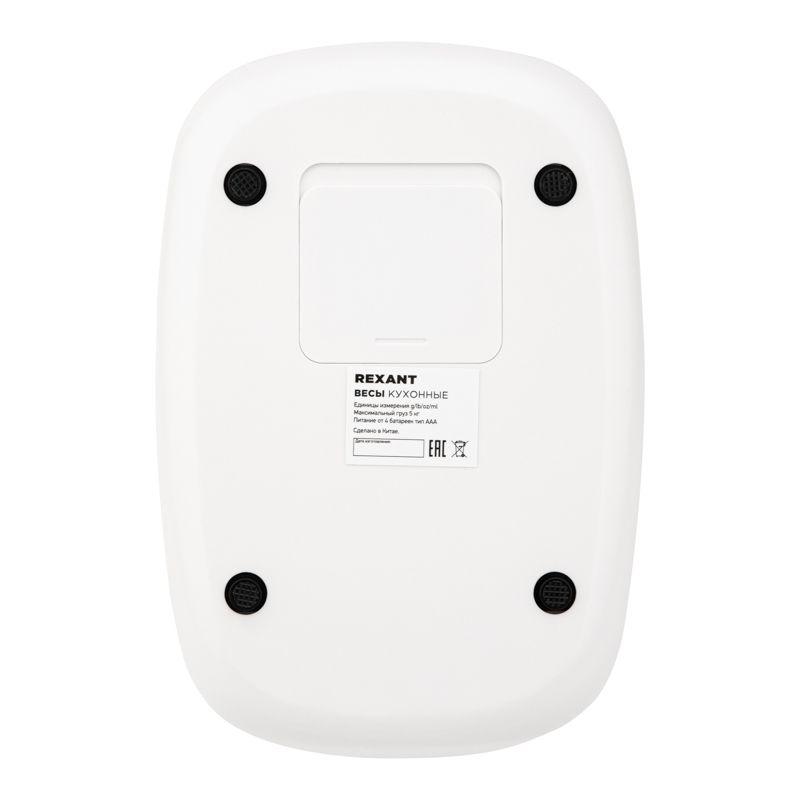 Весы кухонные электронные бел. овальные cтекло до 5кг Rexant 72-1006 фото в каталоге от BTSprom.by