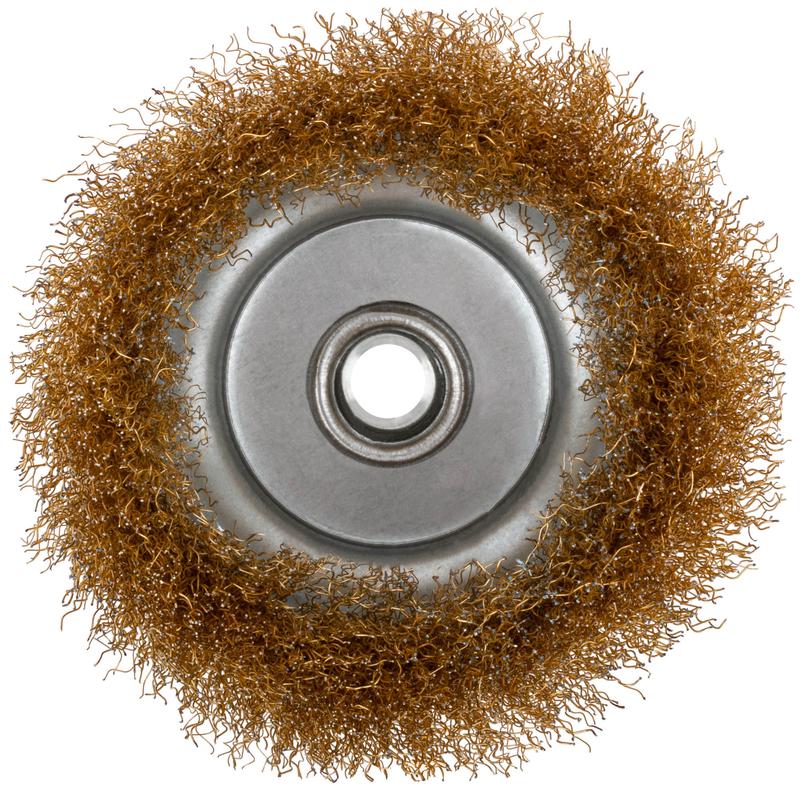  Корщетка чашечная гайка М14 стальная латунированная волнистая проволока 125мм КУРС 39039 фото в каталоге от BTSprom.by