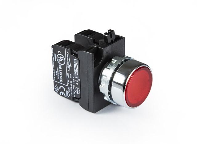 кнопка нажимная круглая cm202dк (2нз) красн. emas cm202dk от BTSprom.by