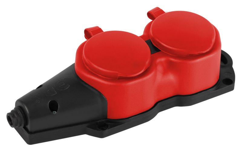колодка 2-м с заземл. 16a ip44 kx-2e-red-ip44 каучук. красн. эра б0068443 от BTSprom.by
