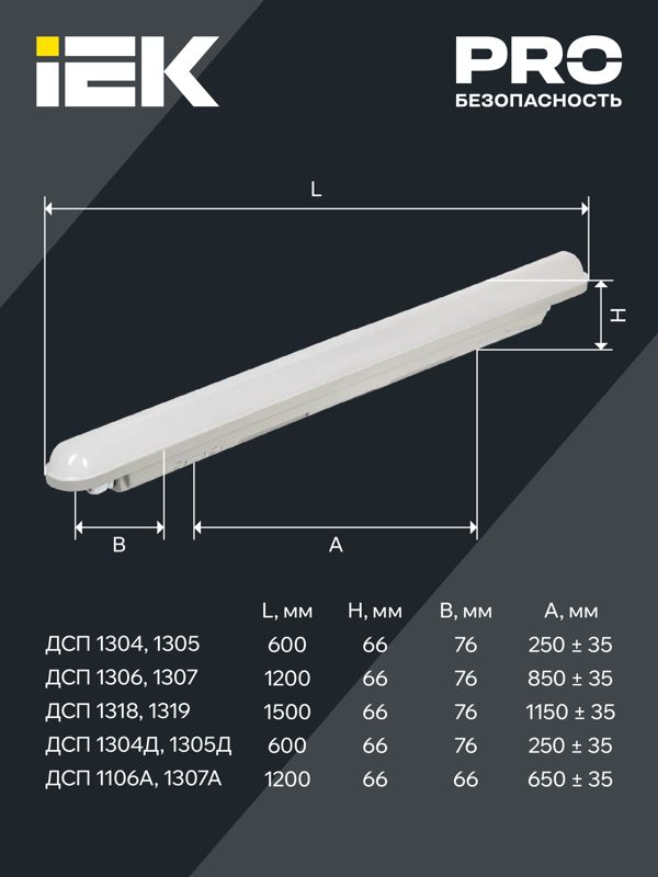  Светильник ДСП 1304Д 18Вт 4000К IP65 600мм сер. пластик IEK LDSP2-1304D-18-4500-K03 фото в каталоге от BTSprom.by
