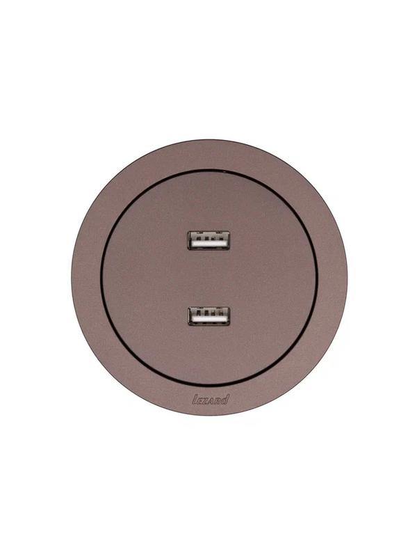  Розетка 2-м СП OSEN USB разъем механизм шоколад LEZARD 743-7388-192 фото в каталоге от BTSprom.by