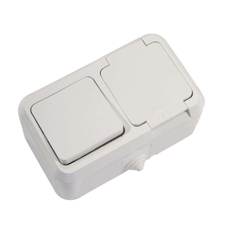 блок оп ip44 бел. (1кл. выкл.+роз/крыш) makel 18350 от BTSprom.by