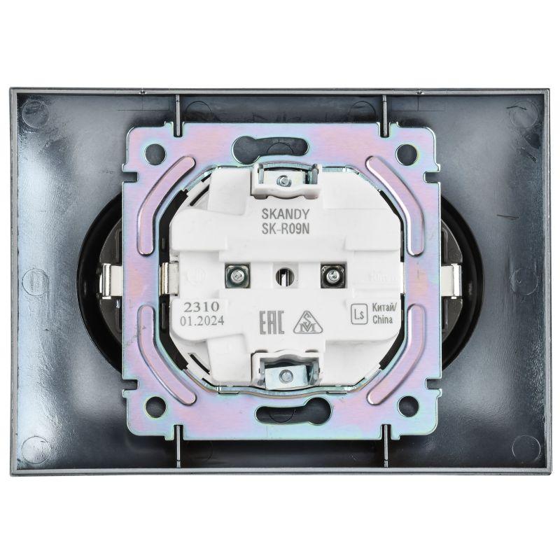  Розетка 2-м SKANDY 10А без заземл. защ. шторки в сборе SK-R09N никель IEK SK-R23-10-K50-F фото в каталоге от BTSprom.by