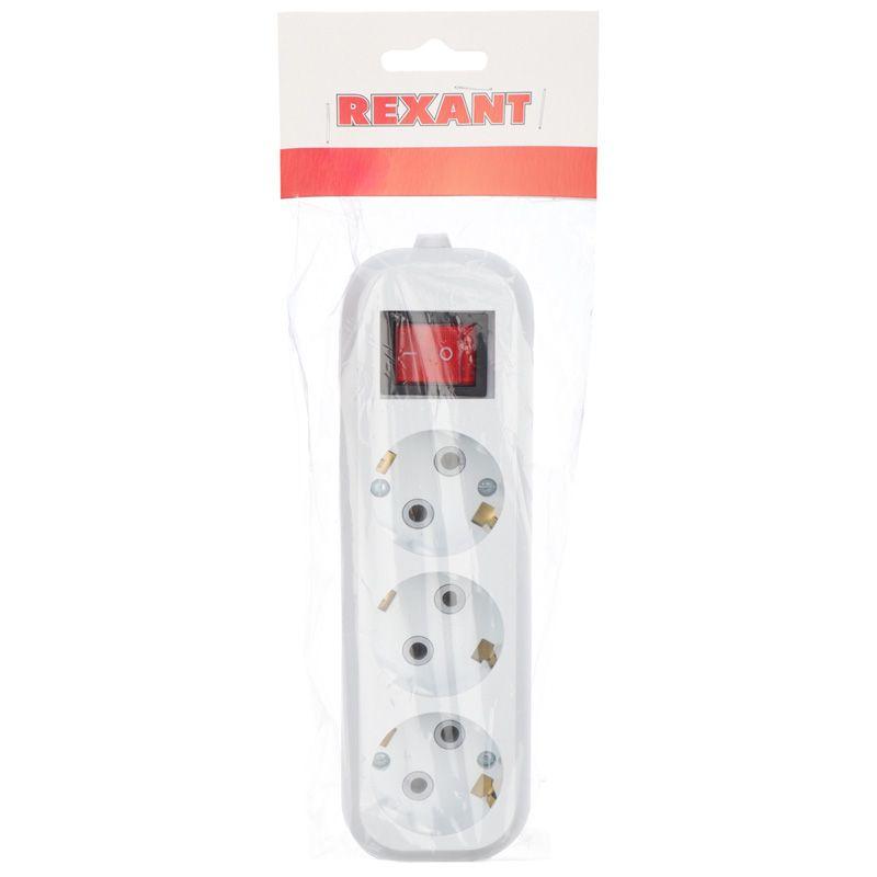  Колодка удлинителя 3-м с заземл. с кнопкой Rexant 11-8706 фото в каталоге от BTSprom.by