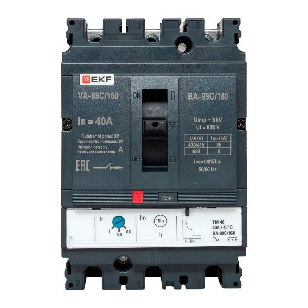  Выключатель автоматический 3п 160/40А 36кА ВА-99C Compact NS PROxima EKF mccb99C-160-40 фото в каталоге от BTSprom.by