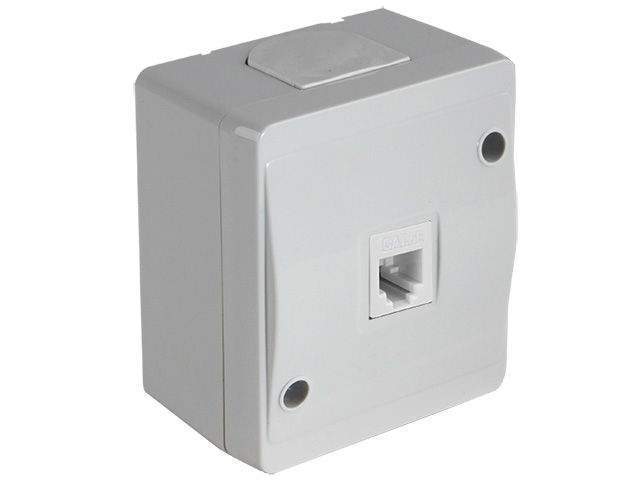 розетка компьютерная 1хrj45 (cat5e, открытая) серая, nemliyer, mutlusan от BTSprom.by