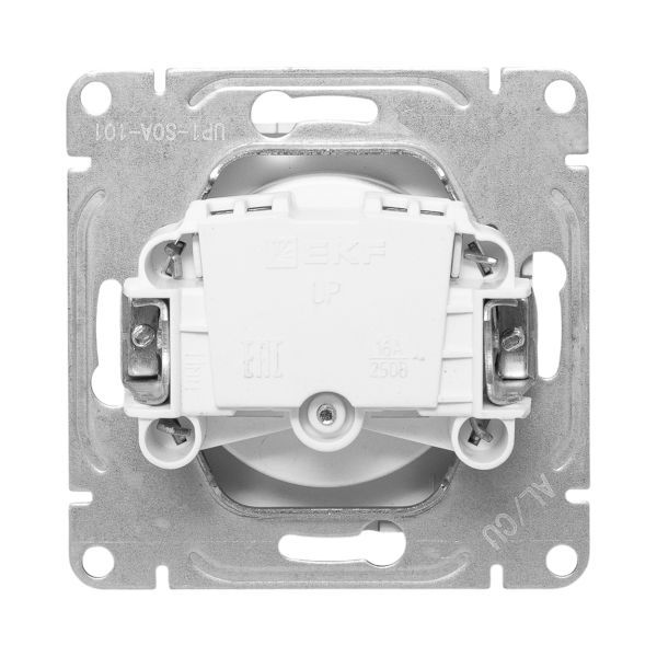  Розетка СП Эпика 16А без заземл. защ. шторки механизм алюм. EKF UP1-SOA-101 фото в каталоге от BTSprom.by