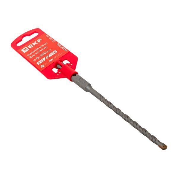  Бур по бетону SDS-plus 6х160мм 2 резца 4S спираль Master EKF db-6-160-2x4 фото в каталоге от BTSprom.by