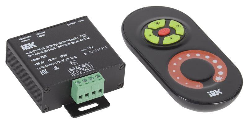 контроллер с пду радио mono 1 канал 12в 10а 120вт черн. iek lsc1-mono-120-rf-20-12-b от BTSprom.by