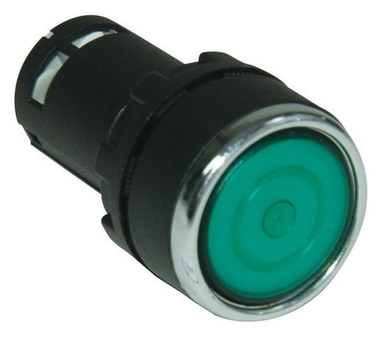 кнопка нажимная моноблочная с фиксацией 22мм ip 40 1но зел. emas mb100fy от BTSprom.by