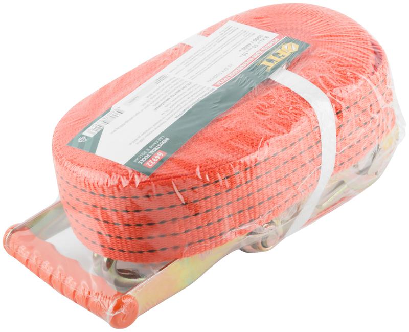  Ремень для крепления груза храповый механизм 196мм лента 50ммх10м 2000/4000кг FIT 64922 фото в каталоге от BTSprom.by