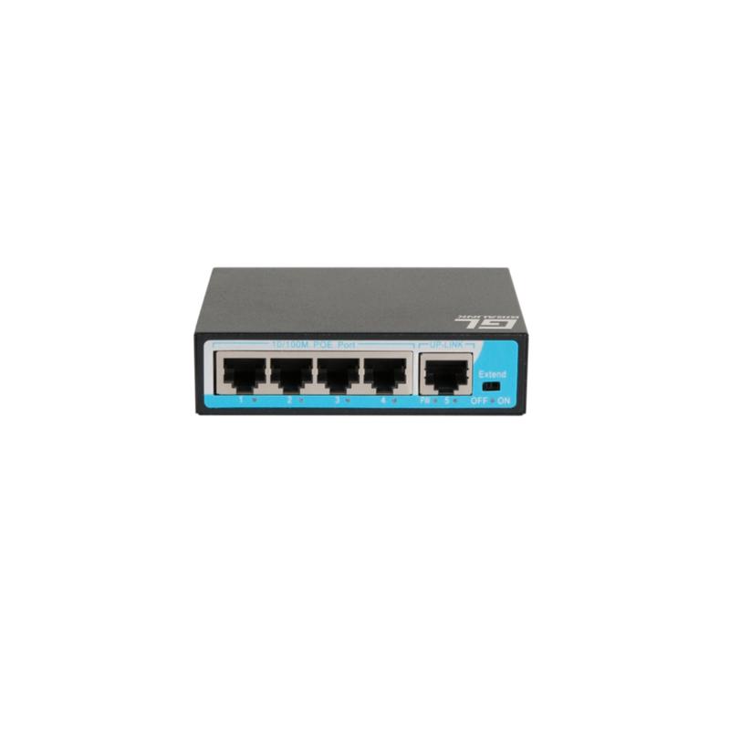 коммутатор неуправляемый 4 poe (802.3af) порта 10/100мбит/с до 250 метров cat6 1upl 60w gigalink gl-sw-f005-04p от BTSprom.by