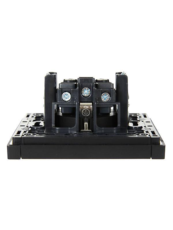  Розетка СП FORTE&PIANO FP115 16А с заземл. защ. шторки винт. крепл. черн. IEK FP-R14-16-K02 фото в каталоге от BTSprom.by