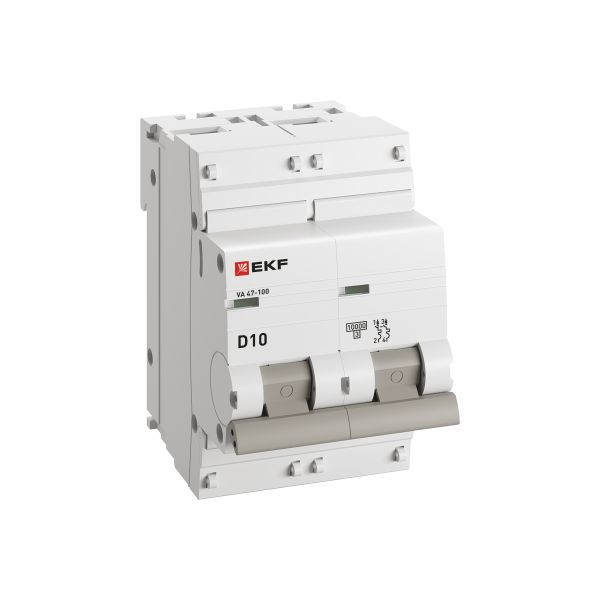  Выключатель автоматический модульный 2п D 10А 10кА ВА 47-100 PROxima EKF mcb47100-2-10D-pro фото в каталоге от BTSprom.by