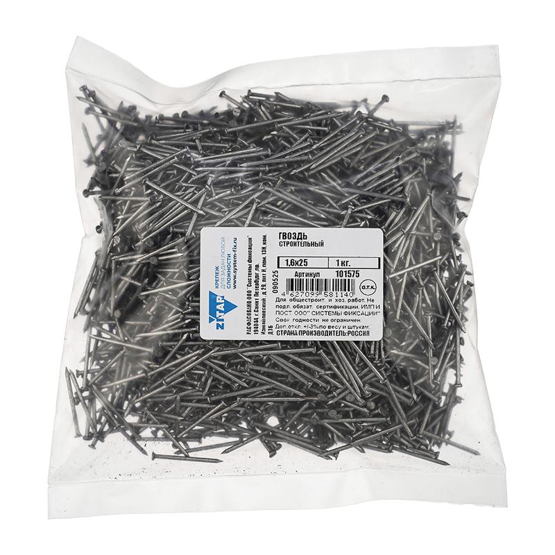 гвоздь строительный 1.6х25 (уп.1кг) tech-krep/zitar 101575 от BTSprom.by