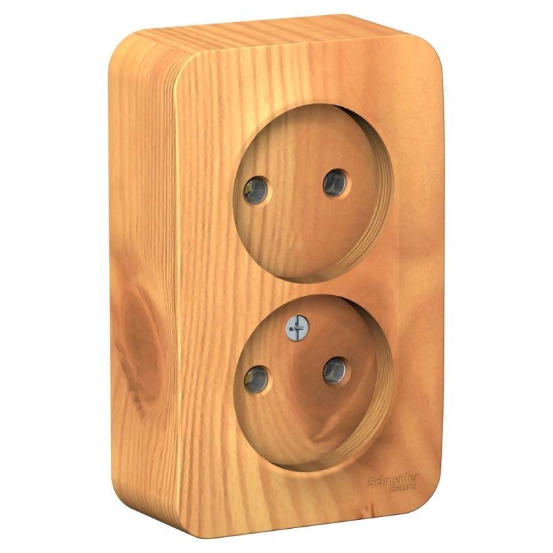 розетка 2-м оп blanca 16а ip20 250в без заземл. без защ. шторок с изолир. пластиной ясень se blnra000215 от BTSprom.by