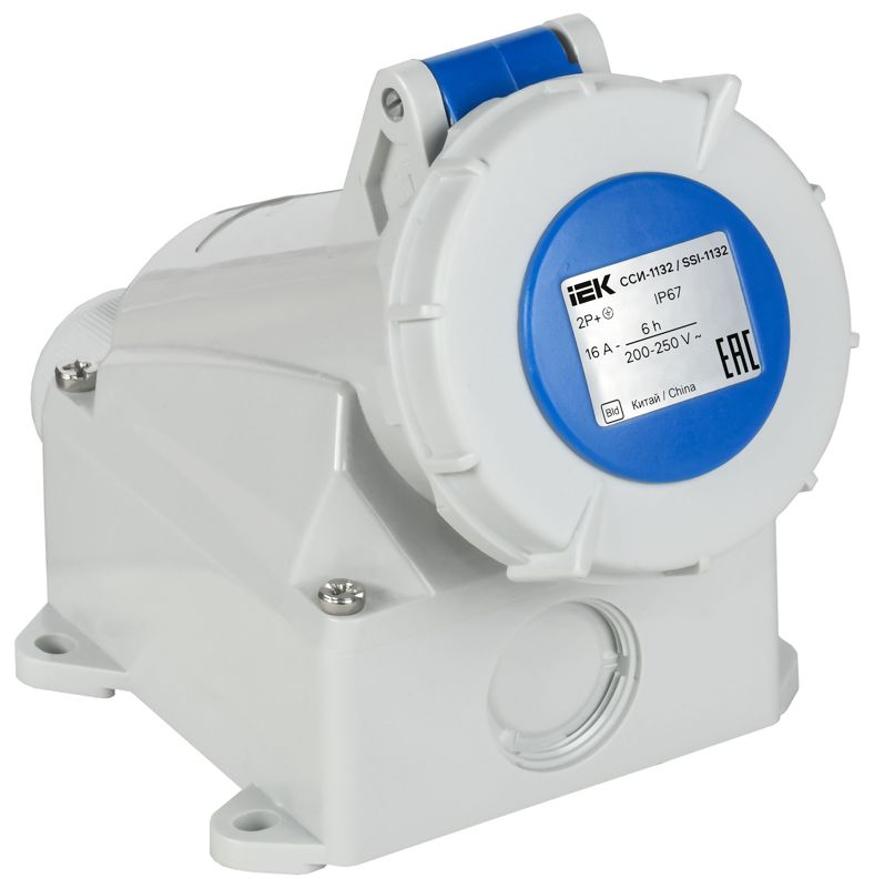розетка стационарная сси-1132 16а 3п 2p+pe 6ч 220в ip67 iek psr11-016-3-0-67 от BTSprom.by