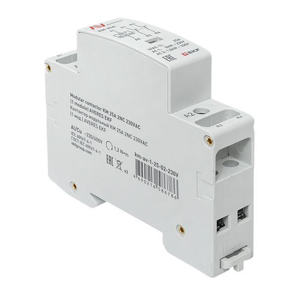  Контактор модульный КМ 25А 2NC 230В AC (1 мод.) AVERES EKF km-av-1-25-02-230V фото в каталоге от BTSprom.by
