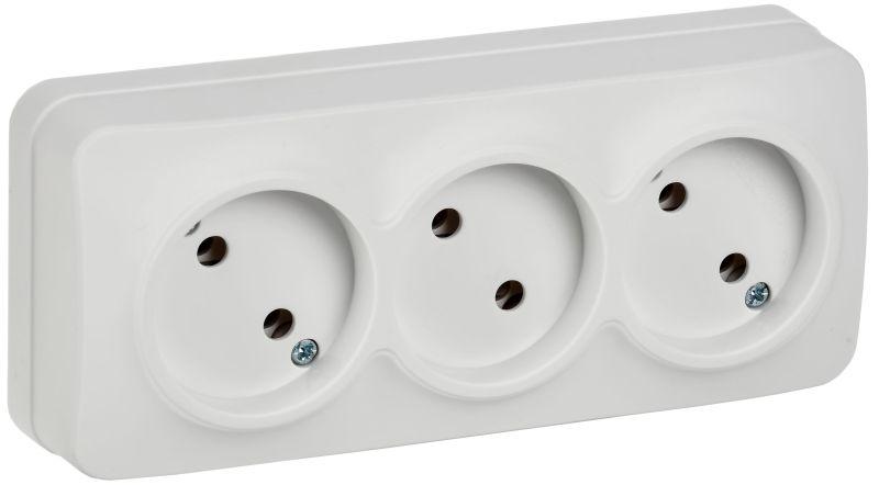 розетка 3-м оп glory рс23-2-хбм 10а без заземл. без защ. шторок бел. матов. iek erh30-k01m-10 от BTSprom.by