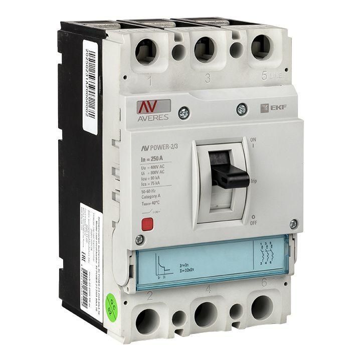 выключатель автоматический 3п 250а 35ка av power-2/3 tr averes ekf mccb-23-250-tr-av от BTSprom.by
