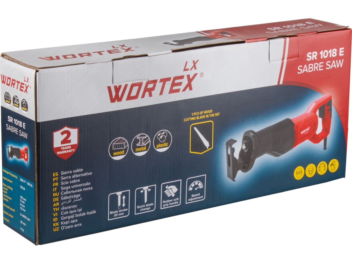  Сабельная пила WORTEX LX SR 1018 E в кор. +1 пильное полотно, 710 Вт, дер. 115 мм, ход 20 мм, рег.об 1326521 фото в каталоге от BTSprom.by