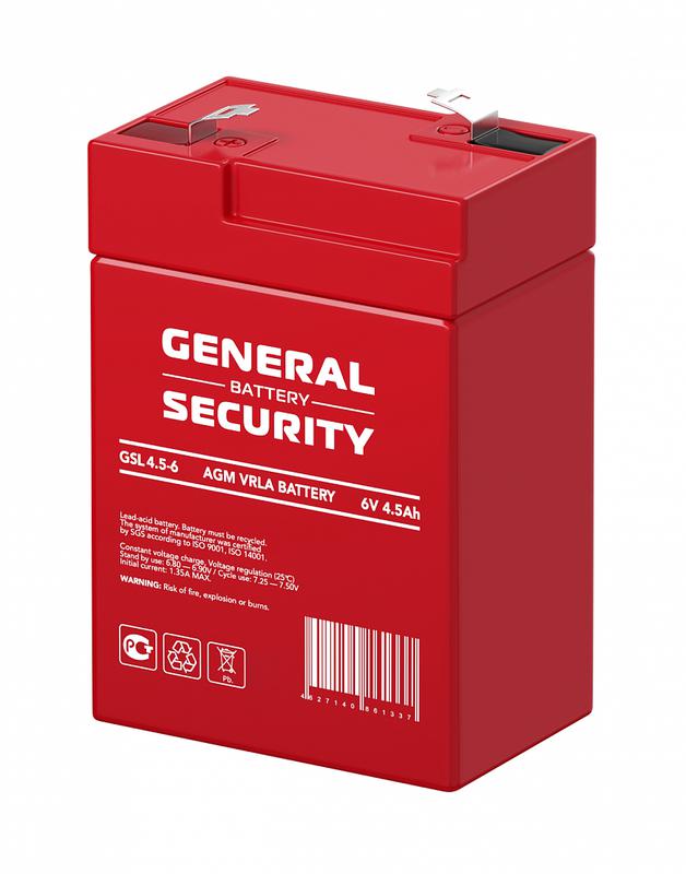  Аккумулятор 6В 4.5А.ч General Security GSL4.5-6 фото в каталоге от BTSprom.by