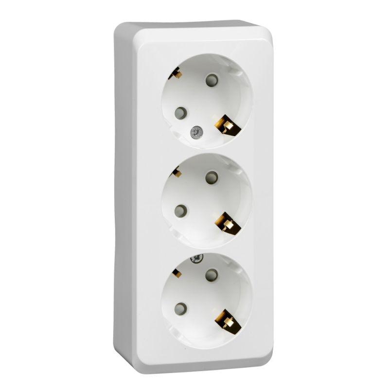 розетка 3-м оп этюд 16а ip20 250в с заземл. защ. шторки бел. se pa16-012b от BTSprom.by