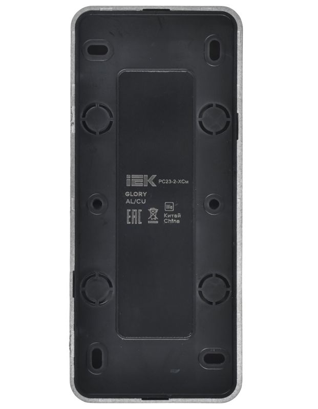  Розетка 3-м ОП GLORY РС23-2-ХСм 10А без заземл. без защ. шторок сталь матов. IEK ERH30-K46M-10 фото в каталоге от BTSprom.by