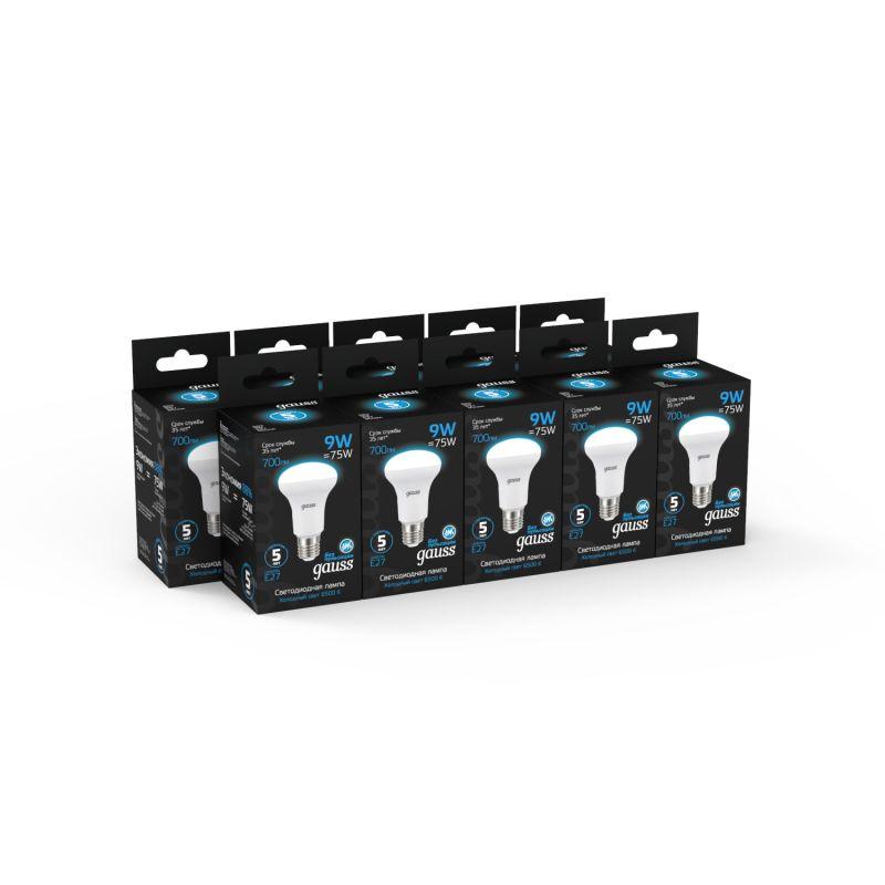 Лампа светодиодная Black 9Вт R63 рефлектор 6500К холод. бел. E27 700лм GAUSS 106002309 фото в каталоге от BTSprom.by