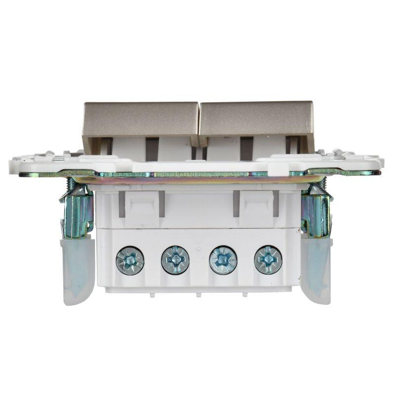  Выключатель перекрестный 2-кл. SKANDY 10А SK-V06Sh шампань IEK SK-V23-0-10-K37 фото в каталоге от BTSprom.by