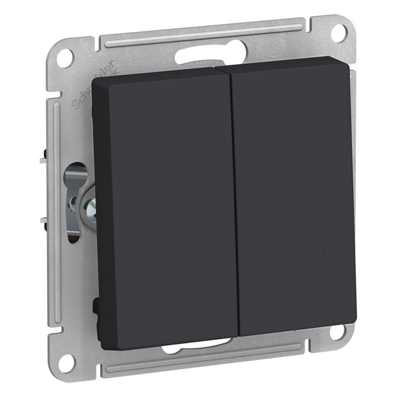 выключатель 2-кл. сп atlasdesign 10а ip20 (сх. 5) 10ax механизм карбон se atn001051 от BTSprom.by