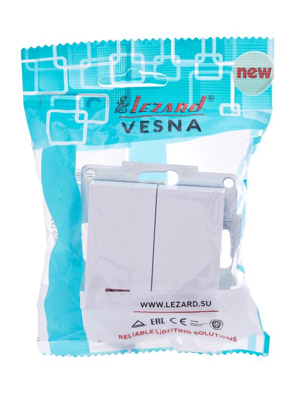 выключатель 2-кл. сп vesna с индикацией механизм бел. lezard 742-0288-112 от BTSprom.by