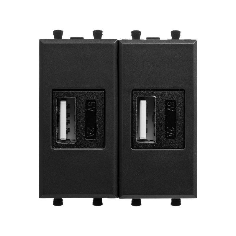 устройство зарядное usb модульное 2мод. avanti "черный матовый" dkc 4412542 от BTSprom.by