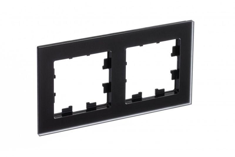 рамка 2-м atlasdesign nature матов. стекло черн. se atn331002 от BTSprom.by