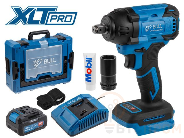 Аккум. ударный гайковерт BULL SC 1804 Xcase XLTpro БЕСЩЕТ., 18 В, 400 Н*м, 1/2", 1х4 А*ч, з/у 4 А (вес 2.0 кг) 1329884 фото в каталоге от BTSprom.by  Аккум. ударный гайковерт BULL SC 1804 Xcase XLTpro БЕСЩЕТ., 18 В, 400 Н*м, 1/2", 1х4 А*ч, з/у 4 А (вес 2.0 кг) 1329884 фото в каталоге от BTSprom.by