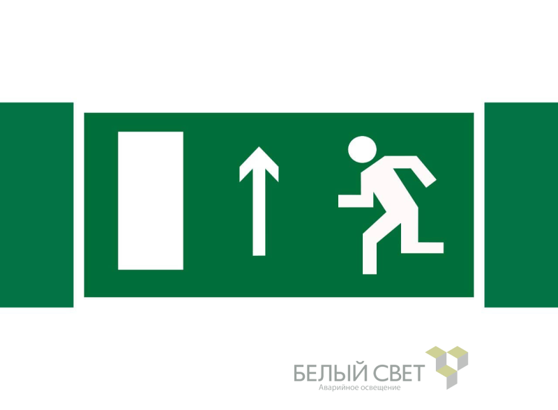 знак безопасности npu-3413.e12 "напр. к эвакуационному выходу прямо (лев.)" белый свет a16523 от BTSprom.by