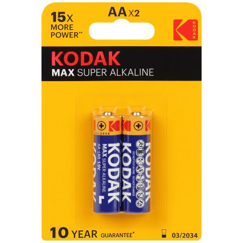 элемент питания алкалиновый aa/lr6 1.5в max super alkaline (блист.2шт) kodak б0005131 от BTSprom.by