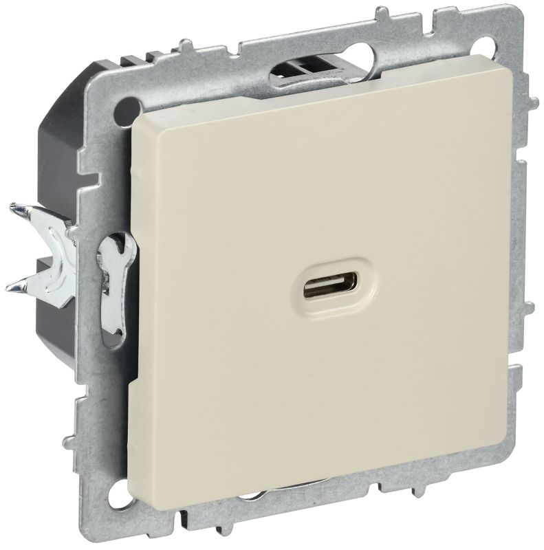 розетка сп brite рю12-1-бркр usb c 65вт высокоскор. заряд. беж. iek br-u13-065-k10 от BTSprom.by