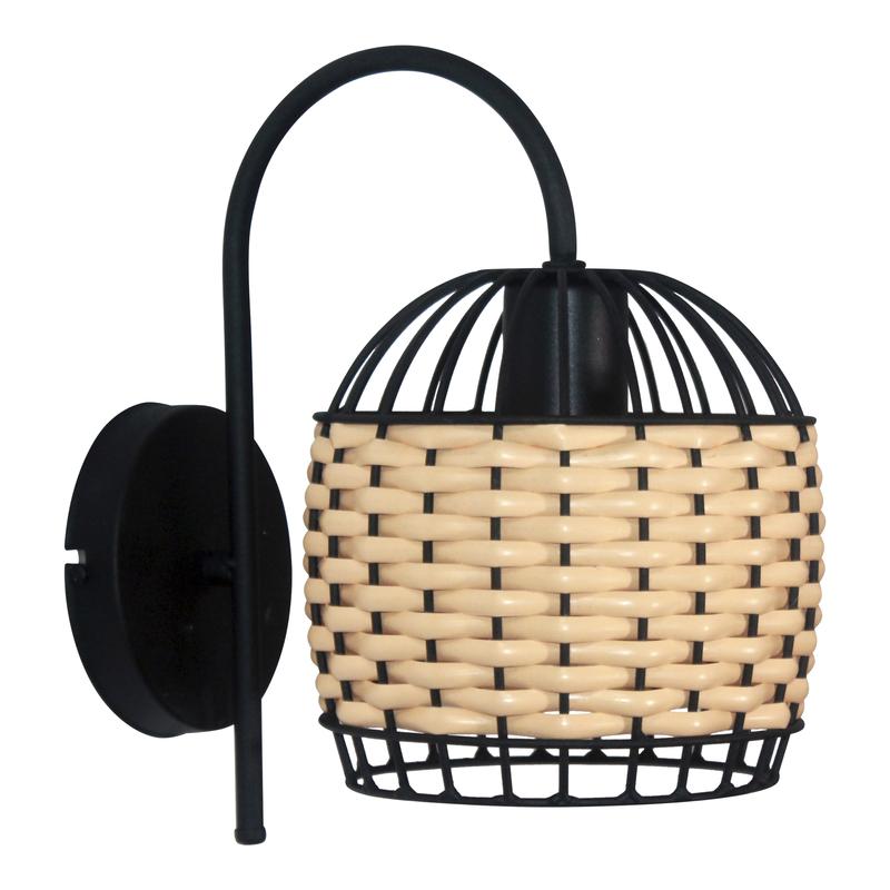 светильник "кантри" 511 нбб 01-60-175 (им) настенный оплетенный черн. муар элетех 1005405196 от BTSprom.by