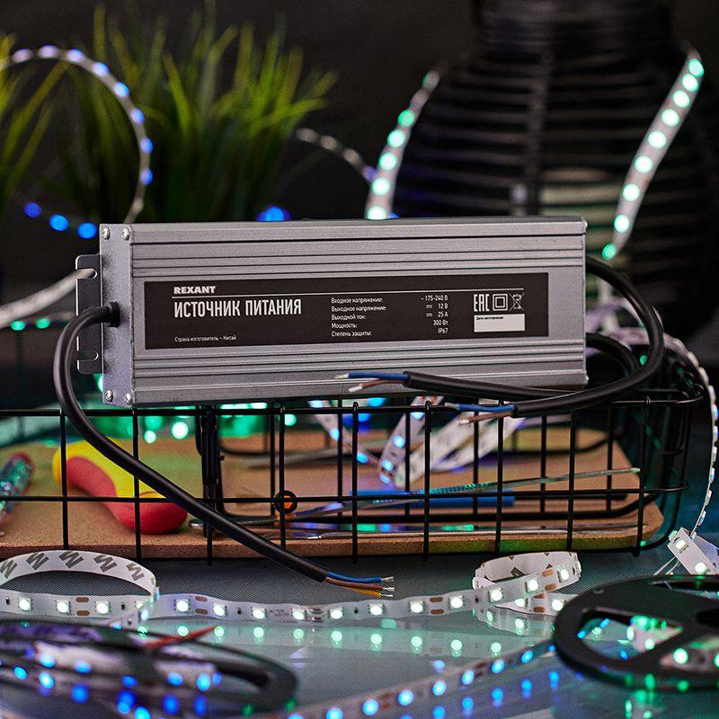  Источник питания с проводами 300Вт 12В Rexant 200-300-2 фото в каталоге от BTSprom.by