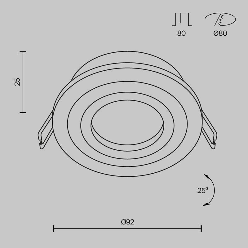  Светильник Atom 10Вт GU10 встраив. Maytoni DL023-2-01S фото в каталоге от BTSprom.by
