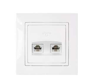 розетка телефонная 2-м сп rj11 (4p4c) бел. bylectrica тр24-054 от BTSprom.by