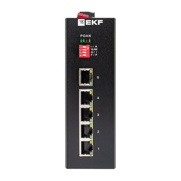  Коммутатор неуправляемый промышленный U-5GT 5 портов 10/100/1000Base-T(X) RJ45 монтаж на DIN-рейку TSX EKF TSX-U-5GT фото в каталоге от BTSprom.by