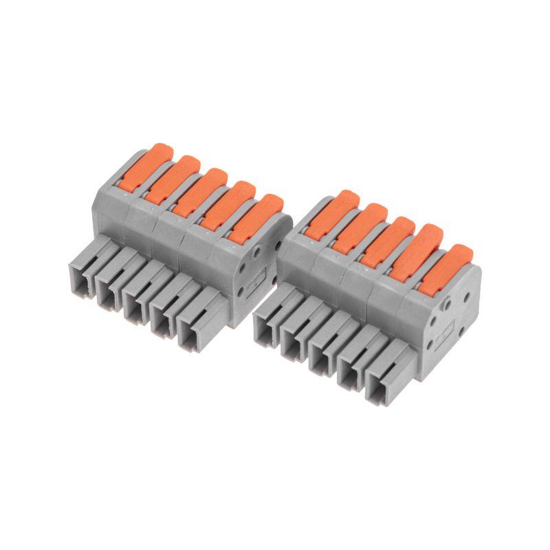  Клемма проходная разъемная СМК 222-425R 5п 0.2-2.5/4кв.мм сер. (блист.3шт) Rexant 07-5265-3 фото в каталоге от BTSprom.by