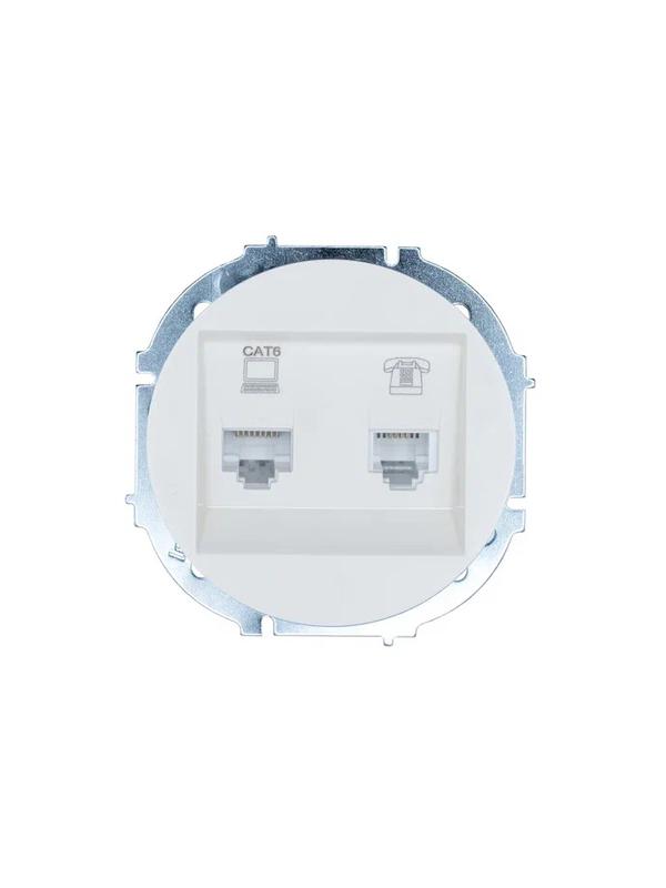 розетка компьютерная + телефонная osen rj45 кат.6 + rj11 с модулем бел. lezard 743-0288-144 от BTSprom.by
