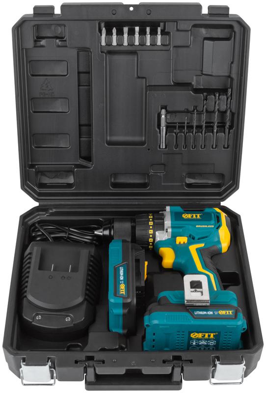  Дрель-шуруповерт аккумуляторная бесщеточная 20В 1400об/мин 50Нм 2 (Li-Ion) 2.0А.ч FIT 80130 фото в каталоге от BTSprom.by