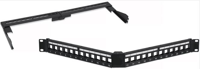 патч-панель модульная угловая для keystone jack 19дюйм под 24 модуля stp 1u suprlan 10-0416 от BTSprom.by