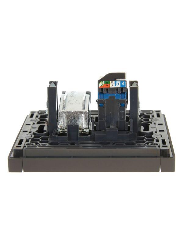  Розетка 2-м TV+RJ45 кат.6 FORTE&PIANO FP337 сер. IEK FP-AK20-2-K03 фото в каталоге от BTSprom.by
