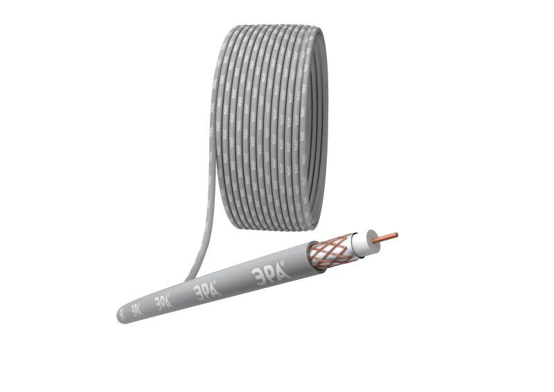 кабель коаксиальный rg-6u 75 ом cu/(оплетка cu 64%) нг(а)hf сер. (уп.100м) эра б0044606 от BTSprom.by